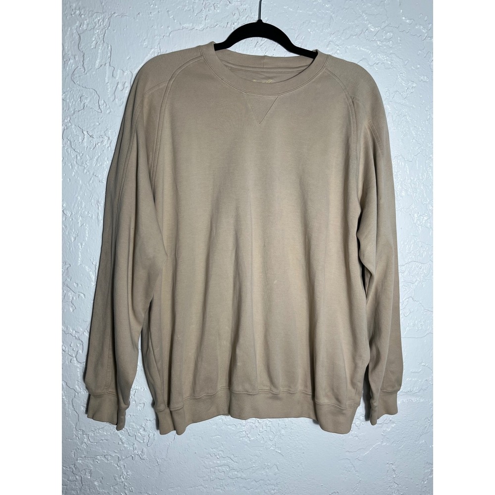 Ben Hogan Beige Cotton Crewneck Golf Sweatshirt Men's Large Pullover
